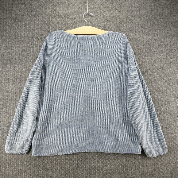 Express Tricot Women's Knit Sweater Blue Large Long Sleeve Crew Neck Vintage - Picture 4 of 12